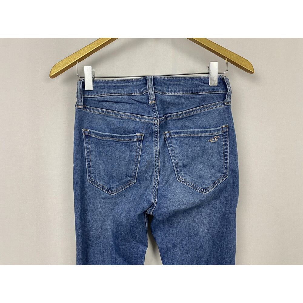 Hollister High Rise Jean Legging Jeans Womens 2R Blue Distressed Stretch 25x29 - Picture 3 of 12